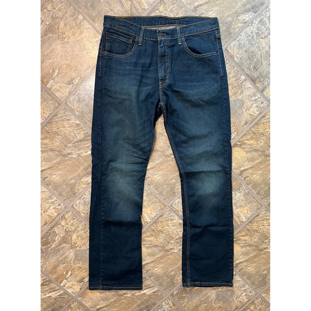 Levis 527 Slim Bootcut Jeans Mens 36x34 Blue Excellent Dark Wash Denim